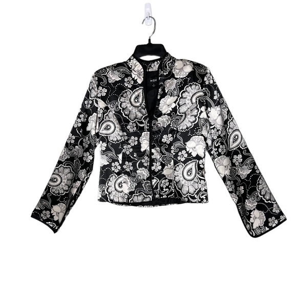 MSK Vintage Satin Floral Jacket - Picture 1 of 9